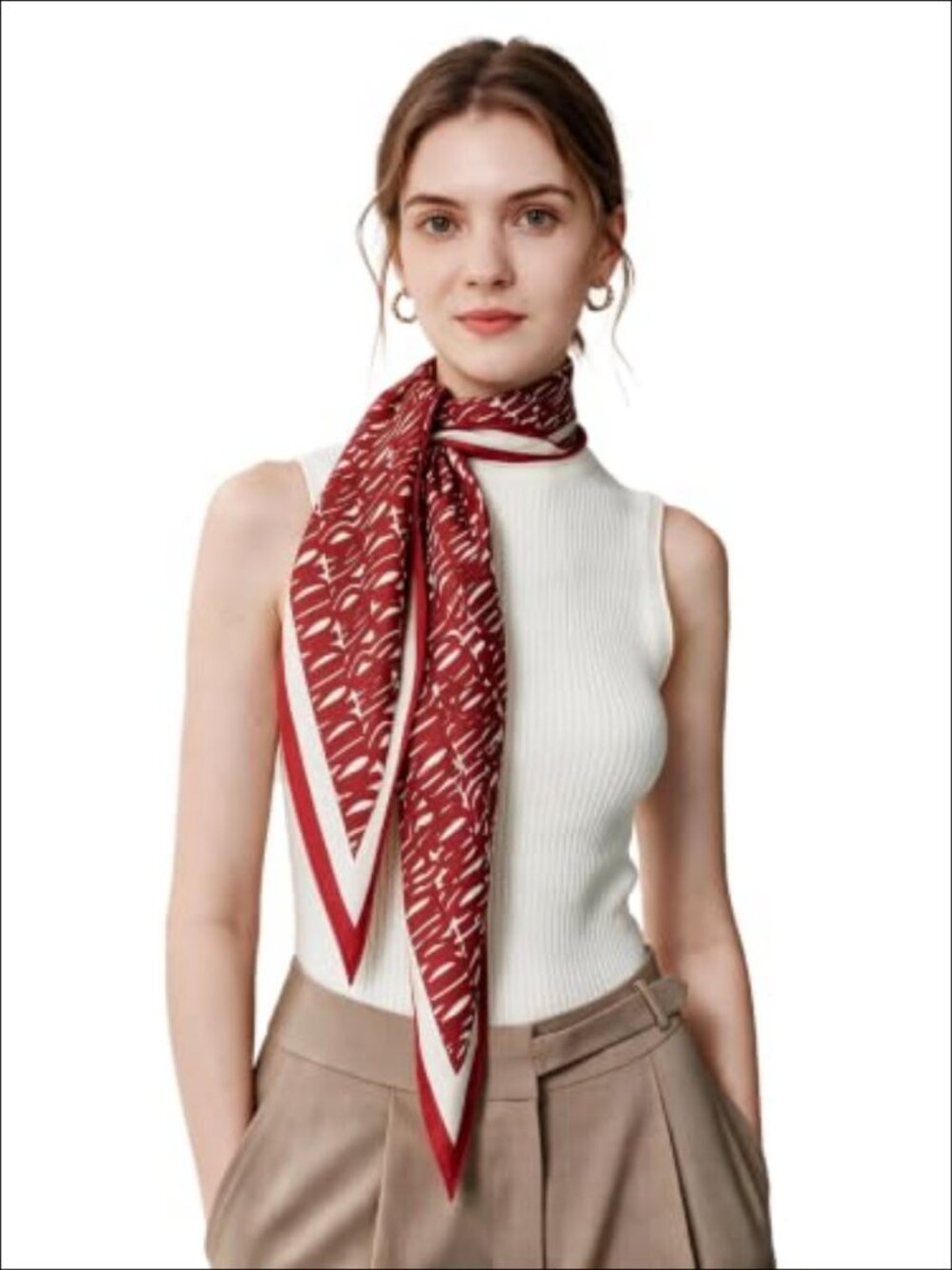 Silk-Feel Polyester Satin Triangle Scarf Wrap Bandana Evening Gift